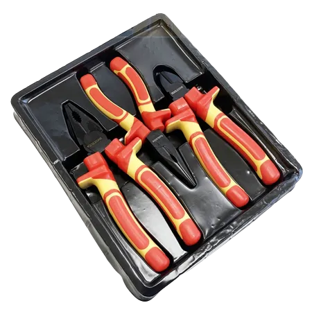 Toolzone PL144 3 pieces insulated VDE Professional Electrician VDE Pliers Set