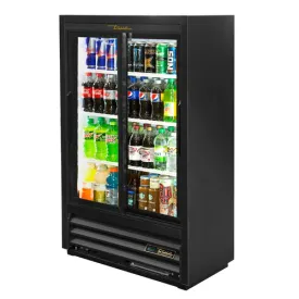 TRUE GDM-33SSL-56-HC-LD Convenience Store Cooler with Two Sections and Four Shelves