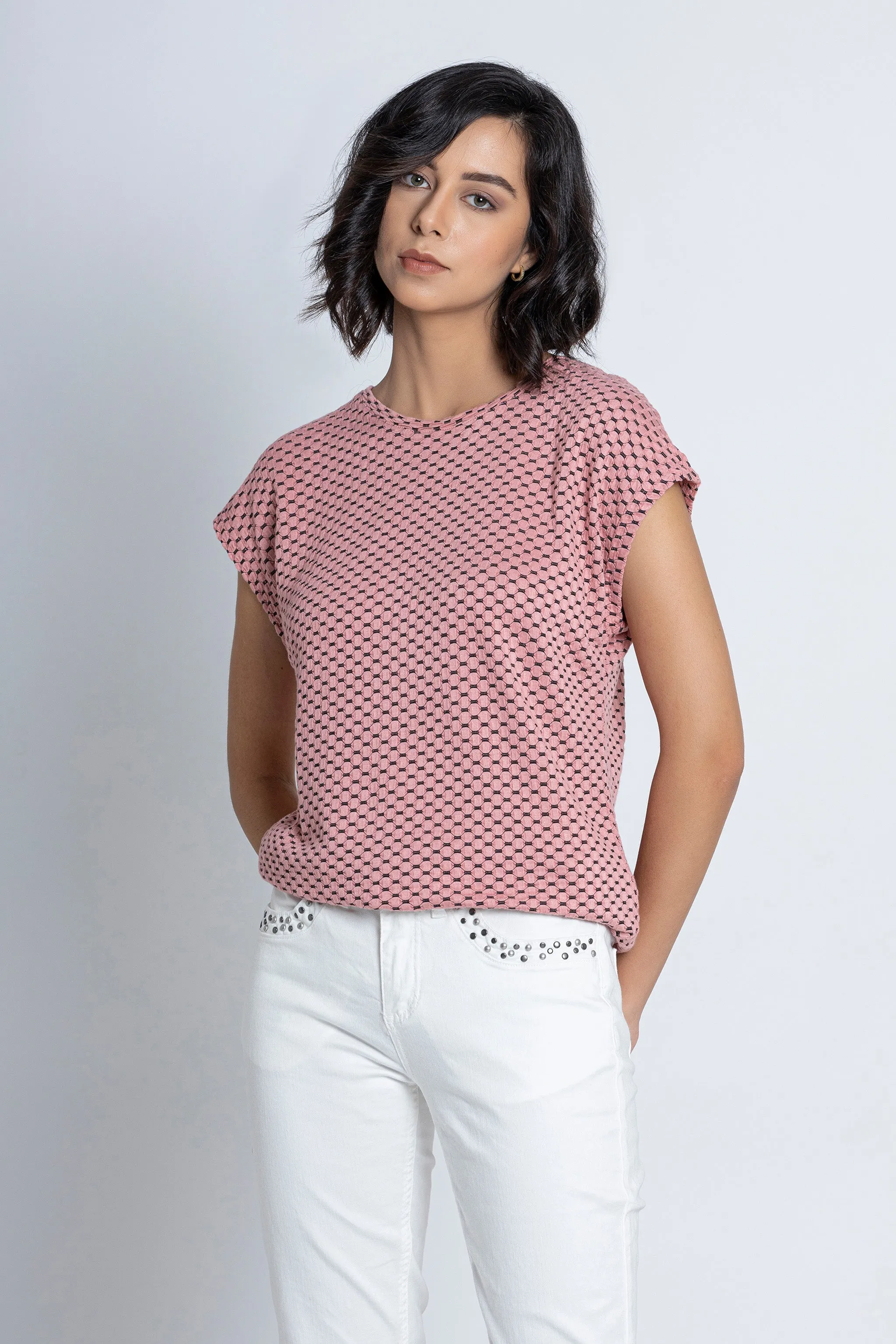 White Denim Capri