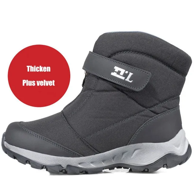 Winter Boots Men High-top Water-resistant Cotton Shoes Male Plus Velvet Warm Couple Snow Boots Northeast Outdoor Casual Shoes