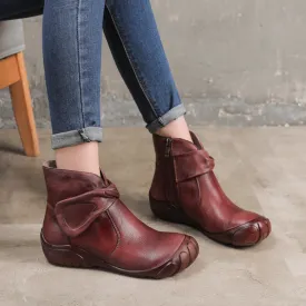 Winter Retro Handmade Leather Short Boots | Gift Shoes