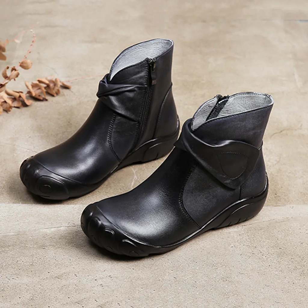 Winter Retro Handmade Leather Short Boots | Gift Shoes