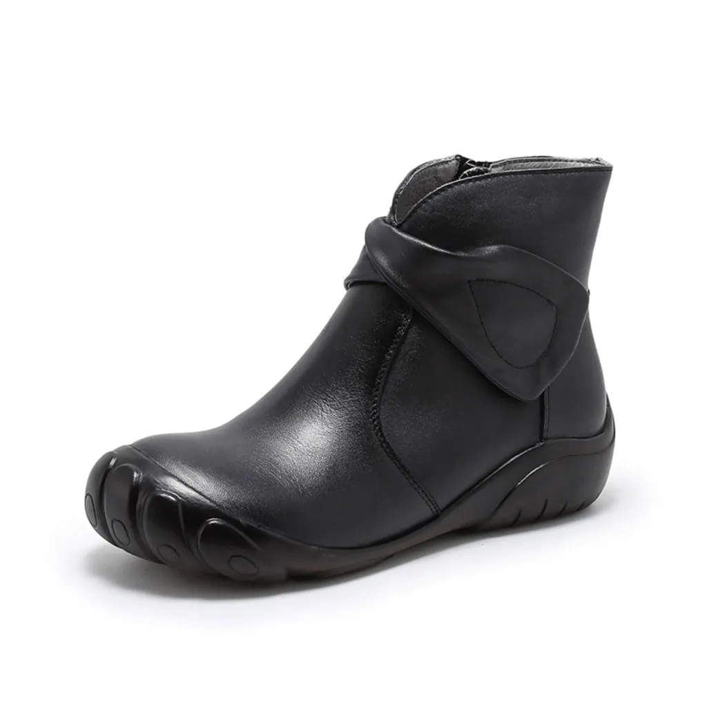Winter Retro Handmade Leather Short Boots | Gift Shoes