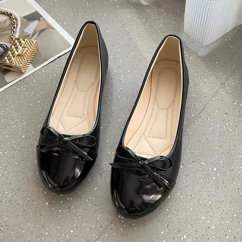 Wjczt Shoes for Women 2024 Spring New Women's Flat Shoes Soft Non-slip Ballet Flats Lightweigh and Comfortable Plus Size Women's Shoes