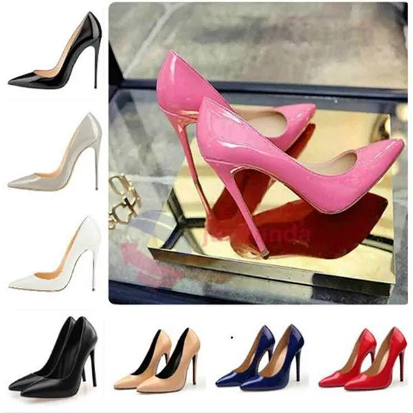 Women pointed toe stiletto heels | solid color summer work busines high heeled pumps | patent leather sexy heels